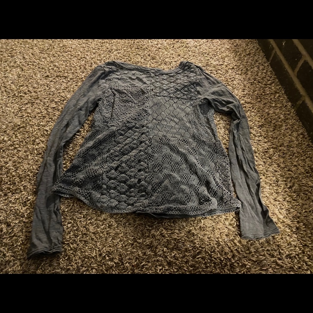 Free People distressed long sleeve shirt medium